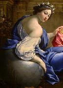 Simon Vouet Low resolution detail of the muse Urania from The Muses Urania and Calliope France oil painting artist